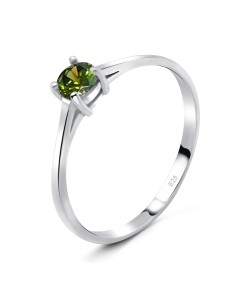 4mm Olivine CZ Silver Ring CSR-150-4